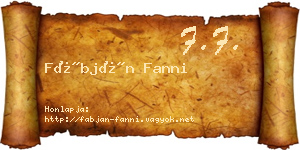 Fábján Fanni névjegykártya
